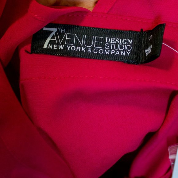 New York & Company Hot Pink Tie Front Blouse sz xl - Picture 4 of 5